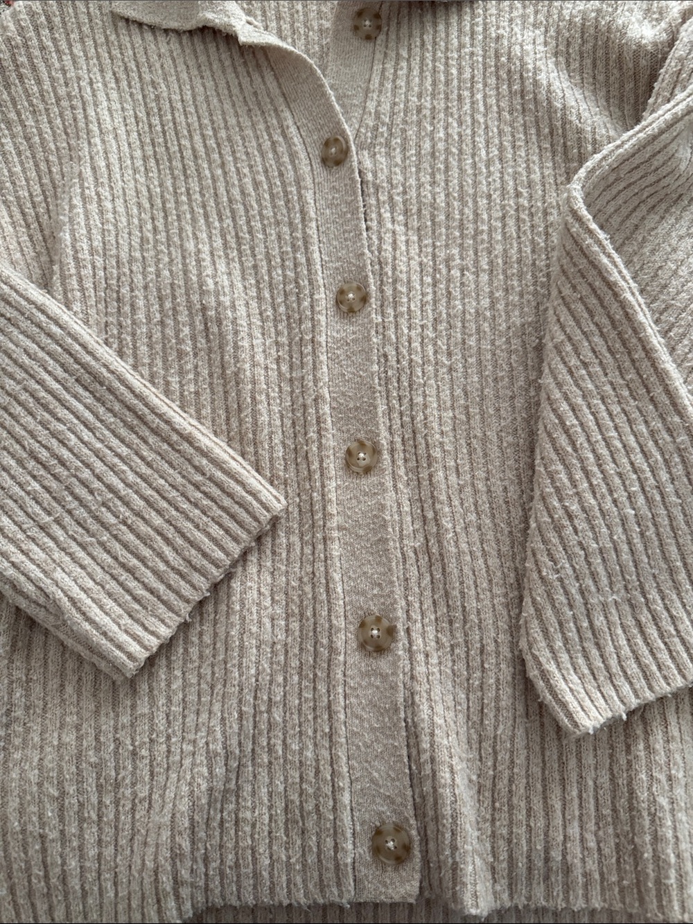 Collared Tan Cardigan - Picture 4 of 5